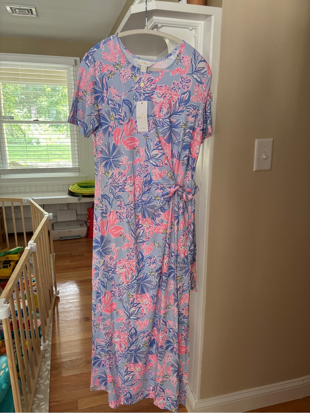 Lilly Pulitzer Pink & Blue Floral Maxi Dress